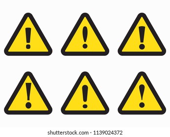 Warning sign, yellow and black triangle warning icon