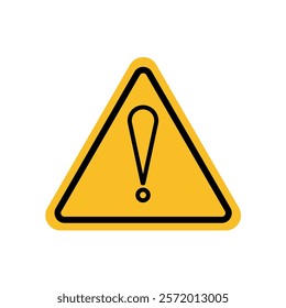 Warning sign in yellow color with exclamation point