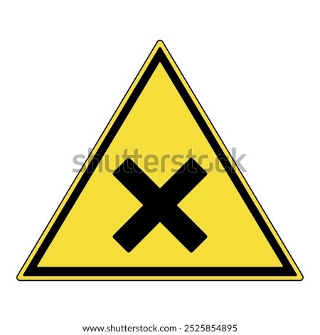 Warning sign. Yellow diamond warning sign with harmful or irritating substances mark symbol. Warning attention sign. Warning sign irritating substances.  Danger, allergic irritants harmful to health.