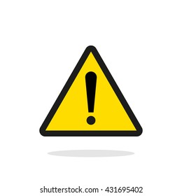 Warning sign, Yellow warning sign, Warning sign Icon, Warning sign on white, Warning sign vector, Warning sign illustration. Triangle warning sign