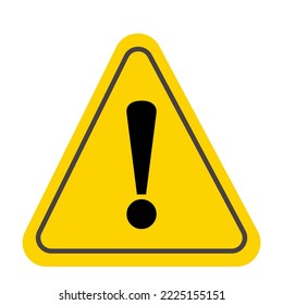 Warning sign in yellow triangle, attention, danger icon. 