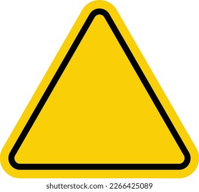 Warning sign yellow triangle with empty space inside. Attention. Danger zone. Another danger.