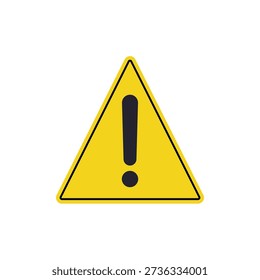 Warning sign yellow triangle with exclamation mark traffic caution emoji symbol sign icon vector illustration isolated flat error