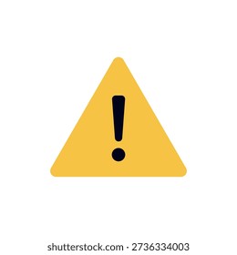 Warning sign yellow triangle with exclamation mark traffic caution emoji symbol sign icon vector illustration isolated flat error