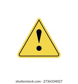 Warning sign yellow triangle with exclamation mark traffic caution emoji symbol sign icon vector illustration isolated flat error
