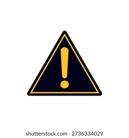 Warning sign yellow triangle with exclamation mark traffic caution emoji symbol sign icon vector illustration isolated flat error
