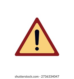 Warning sign yellow triangle with exclamation mark traffic caution emoji symbol sign icon vector illustration isolated flat error