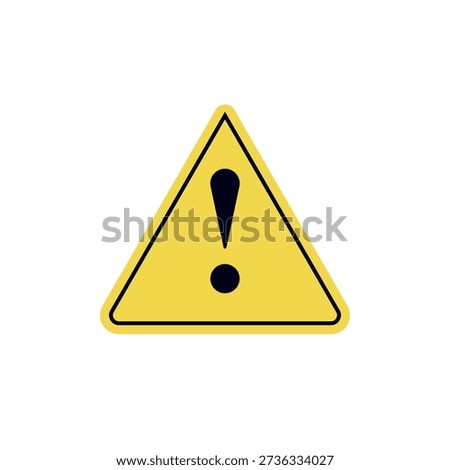 Warning sign yellow triangle with exclamation mark traffic caution emoji symbol sign icon vector illustration isolated flat error