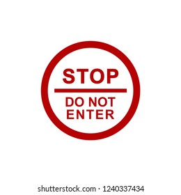 warning signage. stop do not enter icon vector