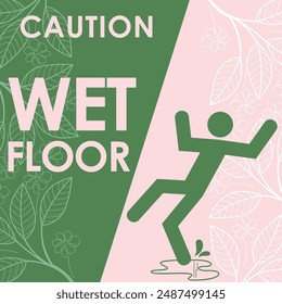 warning signage wet floor ,ready to print vector illustration