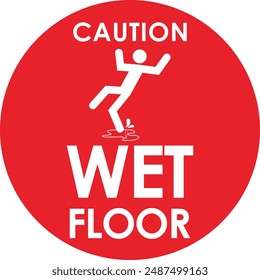 warning signage wet floor ,ready to print vector illustration