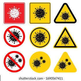 Warning sign,caution outbreak coronavirus covid 19