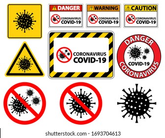 Warning sign,caution outbreak coronavirus covid 19