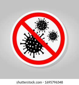 Signo de advertencia,covid del coronavirus de brotes de precaución 19