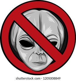 warning signs for aliens. vector illustration face