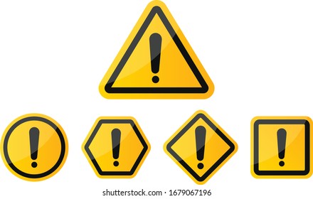Warning signs collection. vector isolated icon