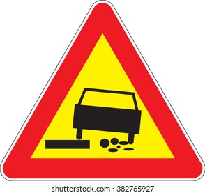 Warning signs Dangerous roadside