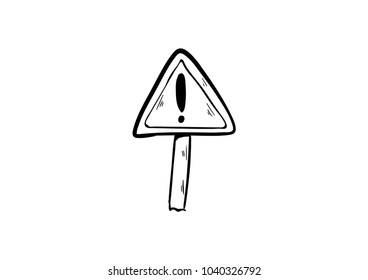 warning signs doodle icon vector