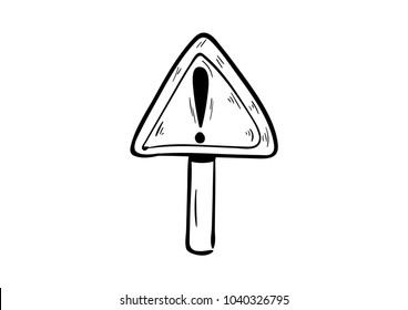 Warnschilder Doppel-Symbol-Vektorillustration
