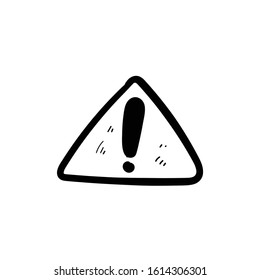 warning signs doodle icon vector hand drawing 