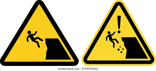 Warning signs of falling from a cliff