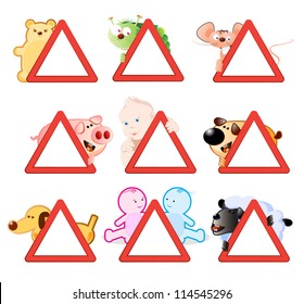 warning signs, funny stickers for cars and other vehicles