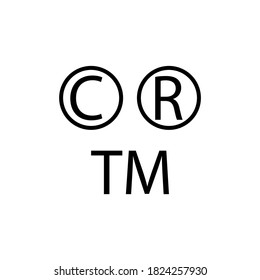 Warning Signs. Icon For Copyright, Citation, Registration. Trade Mark Sign. Pictogram For Tocument.