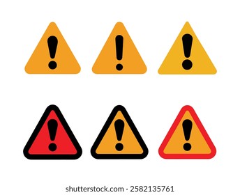Warning signs icon set icons with white background