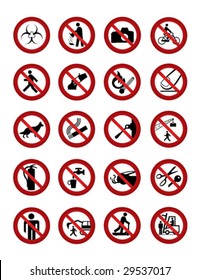 Warning signs isolated on white. Vector illustration.