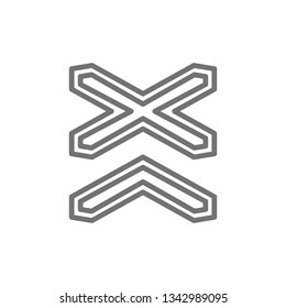 Warning signs multipath railway line icon.