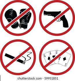 warning signs for public places. vector illustration