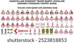 Warning signs, Road signs in Turkey (Turkish: Karayollari Standart Trafik Isaret Levhalari, Tehlike Uyari Isaretleri)