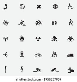 Warning signs set icons,symbol and vector,Can be used for web, print and mobile