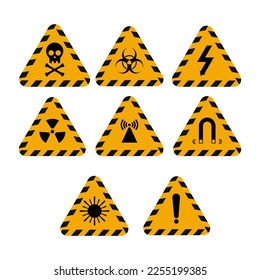 Warning signs set  illustrated on isolated background.