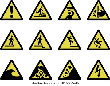 señales de advertencia marcadas. Iconos simples.