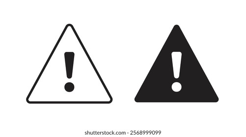 Warning signs set vector graphics designs with exclamation point