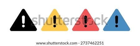 Warning Signs Set Vector On White Background