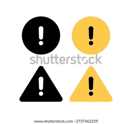Warning Signs Set Vector On White Background