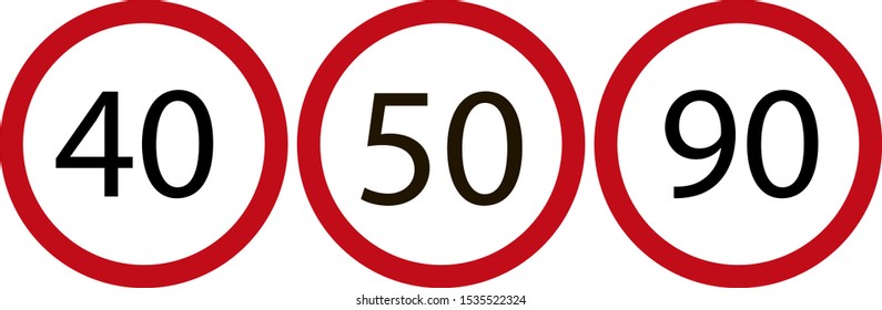 Warning signs speed limit.Vector illustration.Great design for printing.