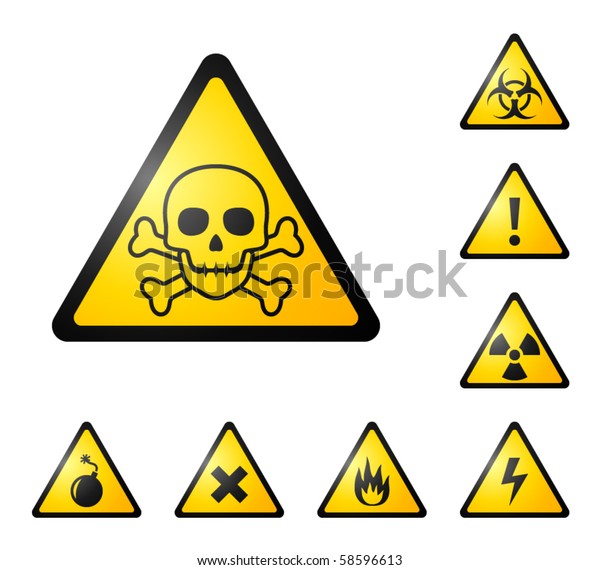 6 X toxic-warning símbolo stickers-health & Seguridad Precaución avisos Calavera signos.