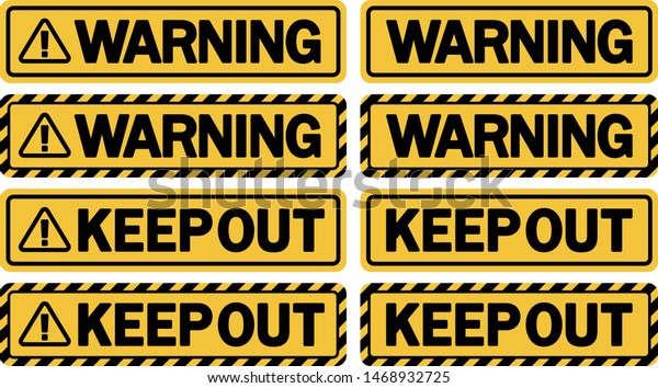 Warning Signs That Indicate Warningkeep Out のベクター画像素材 ロイヤリティフリー