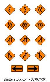 warning  signs, traffic signs vector set on white background