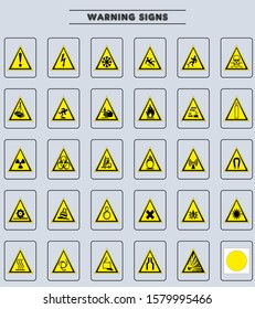 warning signs vector illustration set