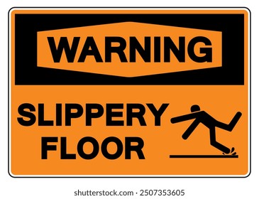 Warning Slippery Floor Symbol Sign,Vector Illustration, Isolate On White Background Label. EPS10