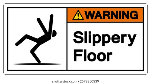 Warning Slippery Floor Symbol Sign,Vector Illustration, Isolate On White Background Label. EPS10