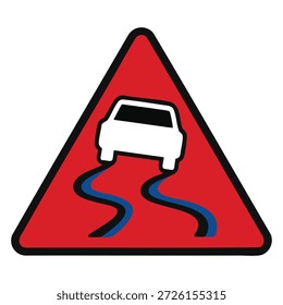 Warning of slippery road ahead
