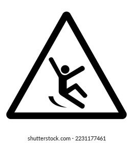 Warning Slippery Surface Symbol Sign ,Vector Illustration, Isolate On White Background Label. EPS10 