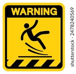 Warning Slippery Symbol Sign,Vector Illustration, Isolate On White Background Label. EPS10