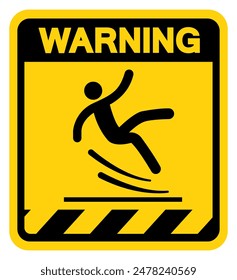 Warning Slippery Symbol Sign,Vector Illustration, Isolate On White Background Label. EPS10