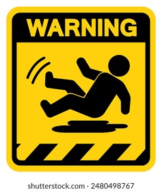 Warning Slippery Symbol Sign,Vector Illustration, Isolate On White Background Label. EPS10